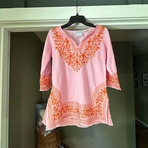 Gretchen Scott Top Pink and Orange Small